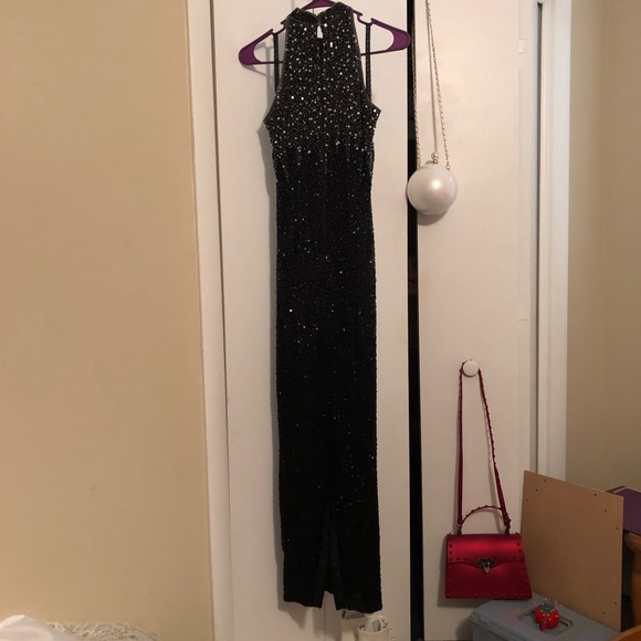 🖤VINTAGE Sténay Black Beaded Sequence Fitted Dress🖤 - Picture 10 of 12